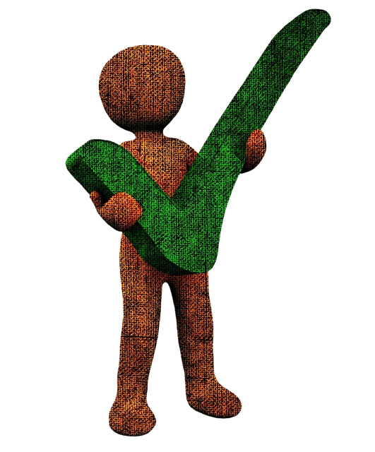 Cloth person holding green check mark to signify satisfaction guaranteed