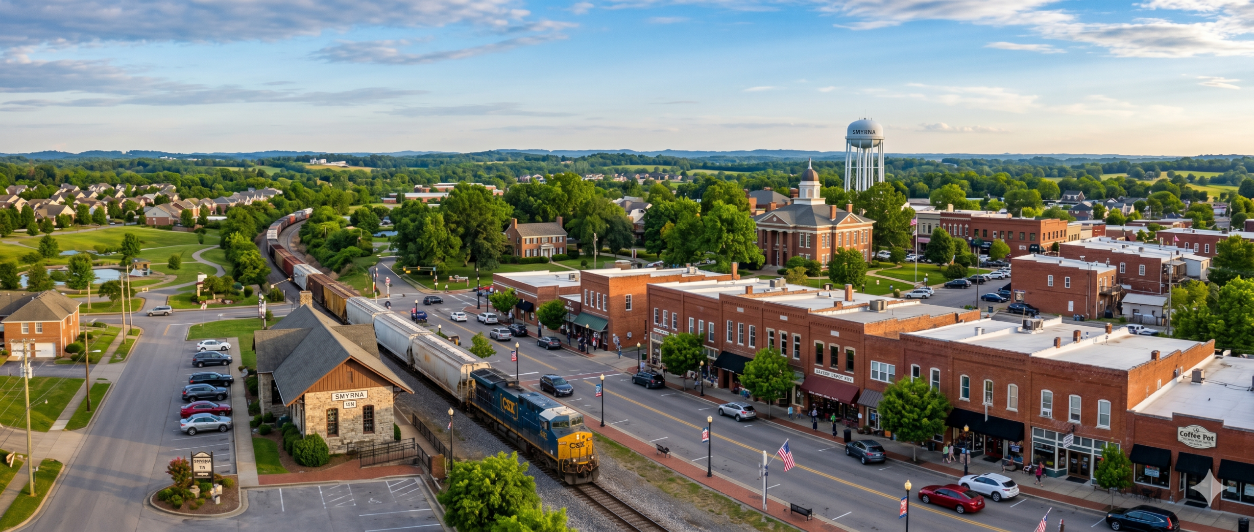 Historic Train Depot in downtown Smyrna, Tennessee